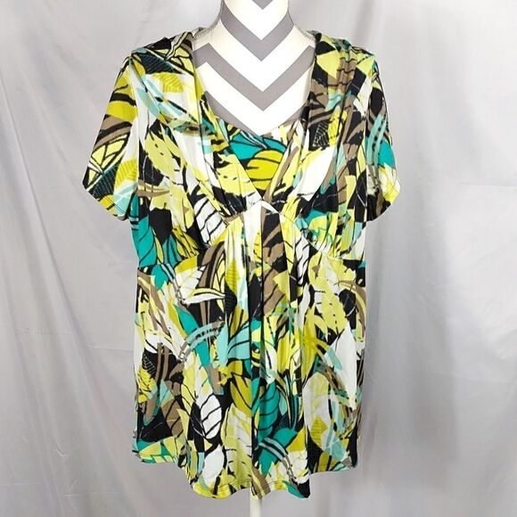 NWT Alfani Silo Palm Blouse - Picture 1 of 8